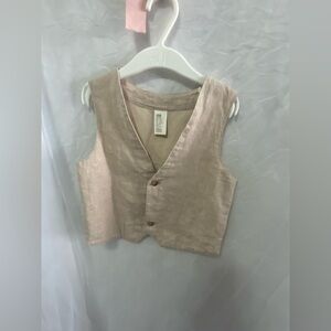 H&M Linen-Blend Suit Vest EUC  - Light Beige - 2-3 YRS